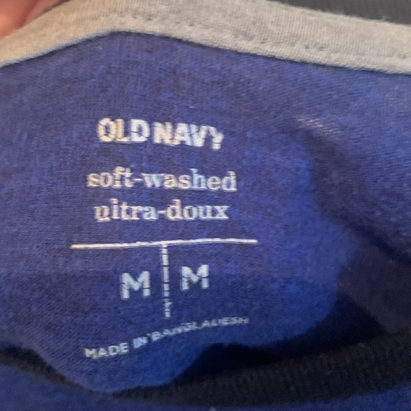 Stellar Old Navy Soft Washed Deep Space Blue/Black 2 Tone Long Sleeve T SZ Med - Picture 3 of 6